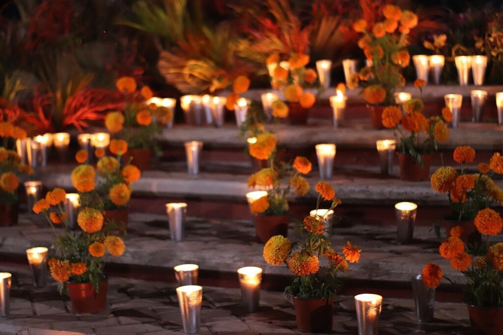 Velas y flores